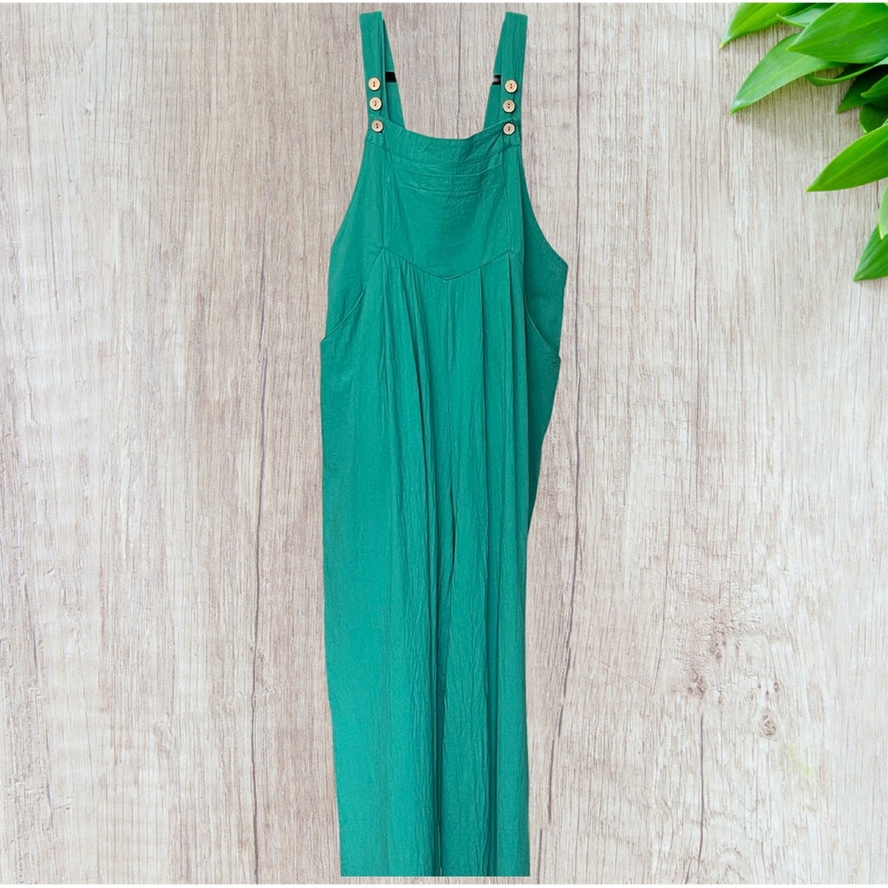 Ces Femme Green Overalls Size L   NWOT